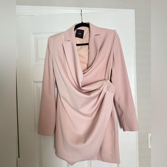 Pinko Pink Tan Asymmetrical Wrap Dress - Picture 5 of 5